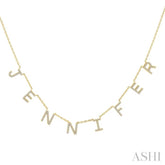 1/3 Ctw 'JENNIFER' Space Name Diamond Necklace in 10K Yellow Gold